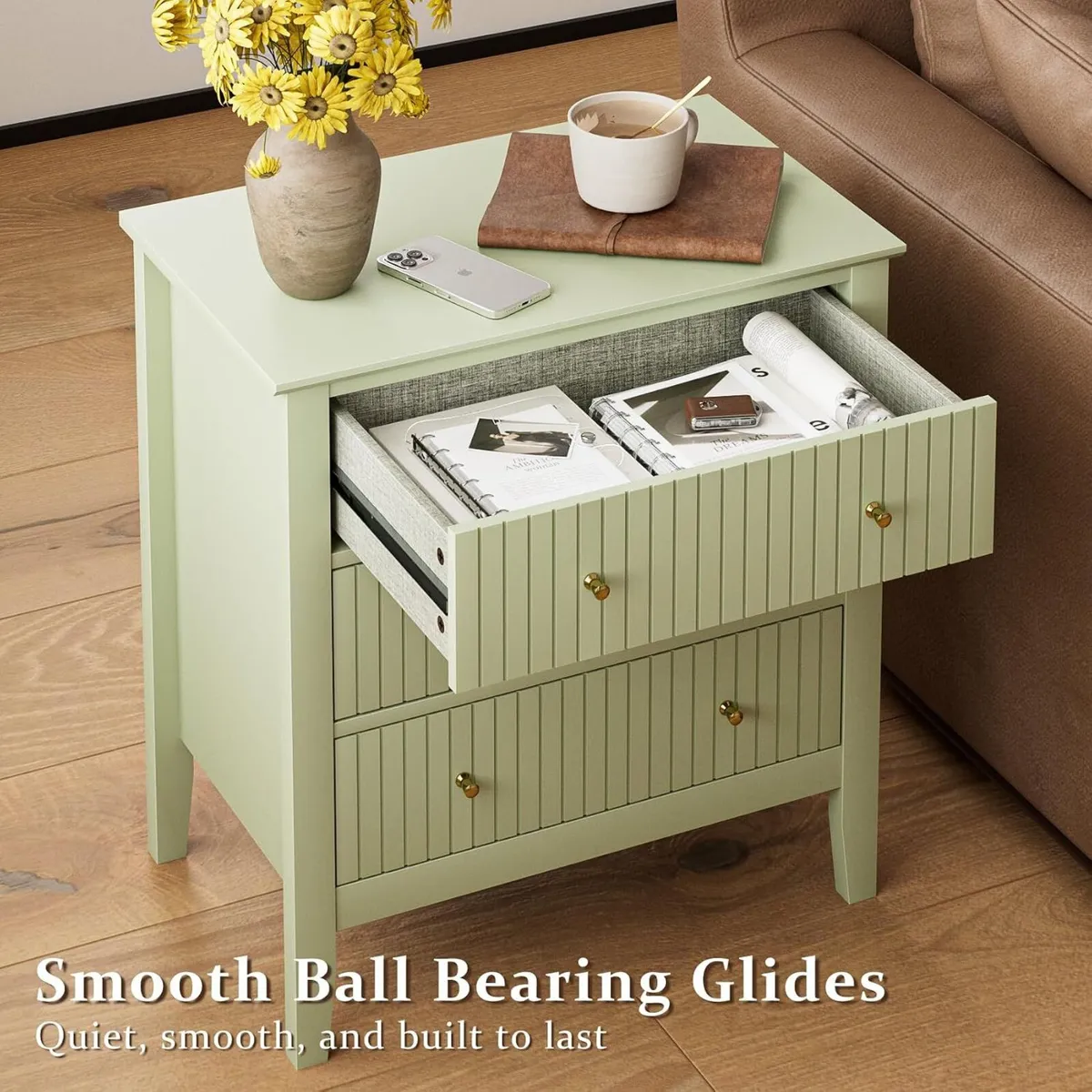 Large Bedside Table Bedroom 3 Drawer Chest - Image 3