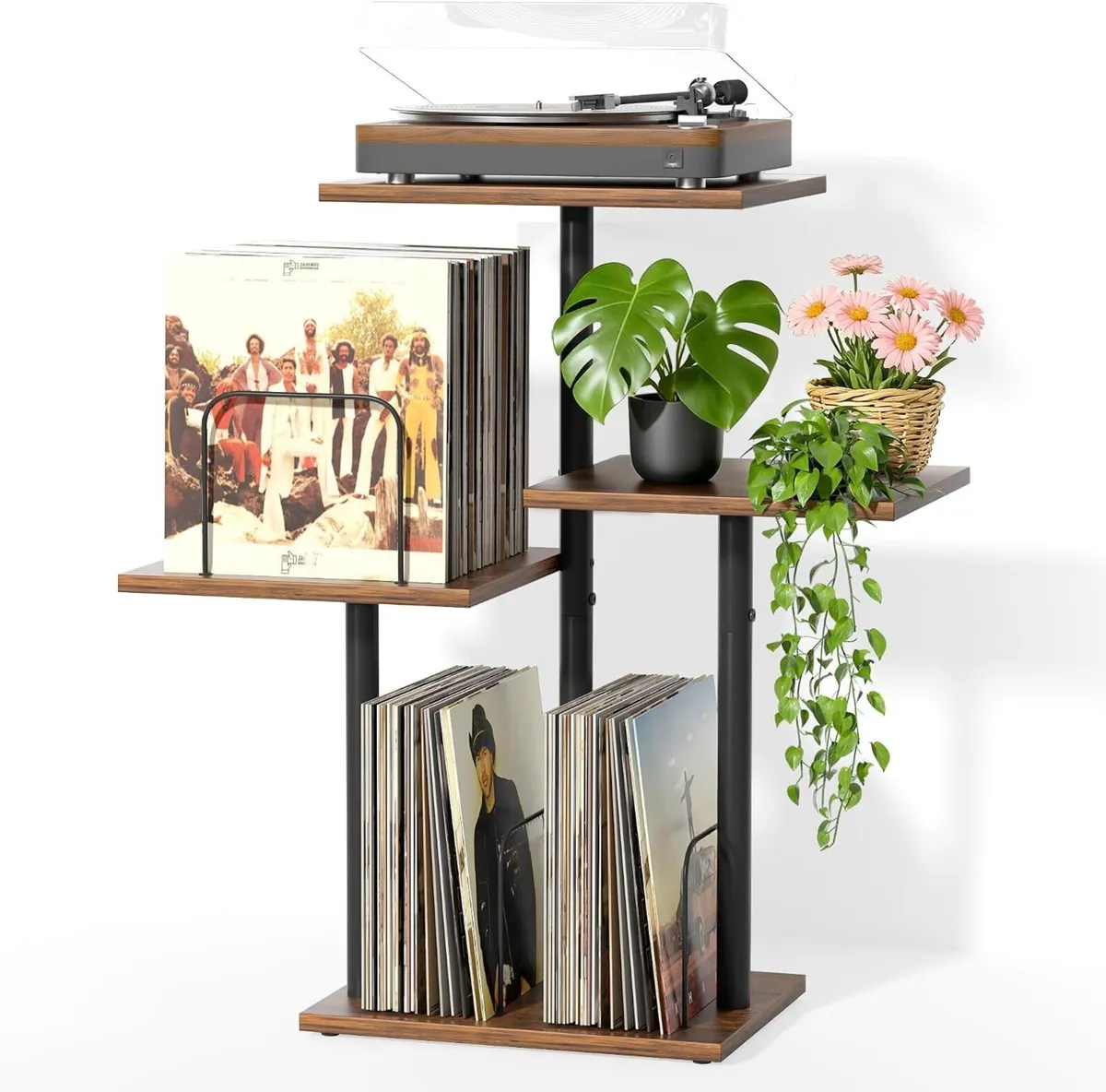 Botanical Record Player Stand with Lp Vinyl - Image 1