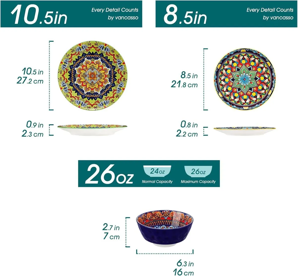 Krvi Dinner Set 24-PC for 6 People Porcelain - Image 2