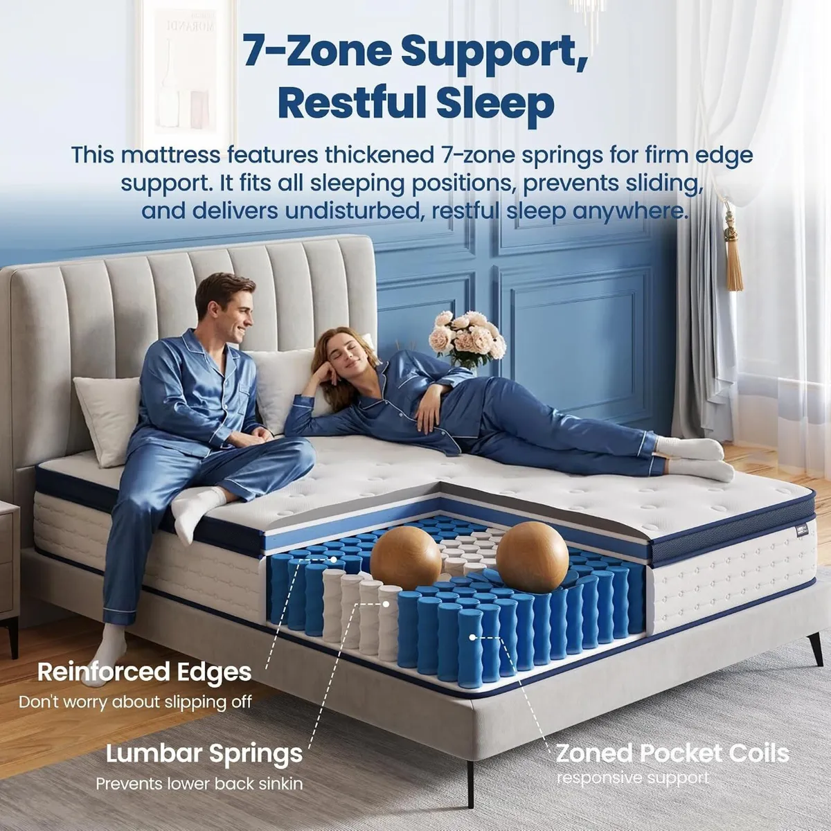 Mattress Hybrid 7-Zone with Breathable Foam - Image 3