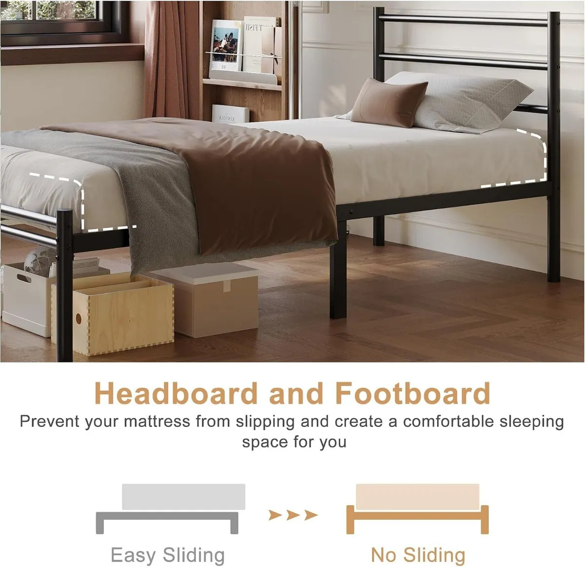 Bed Frame with Headboard and Footboard - Image 3