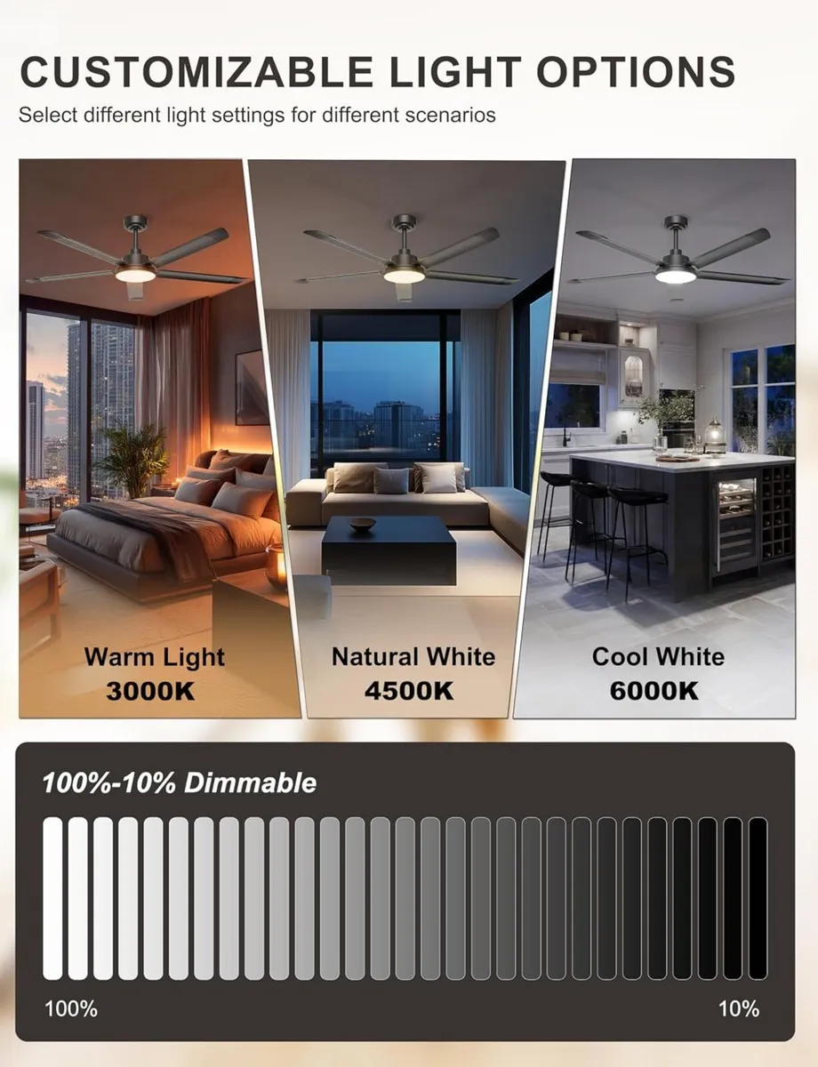 Large Ceiling Fans with Lights Remote - Image 3