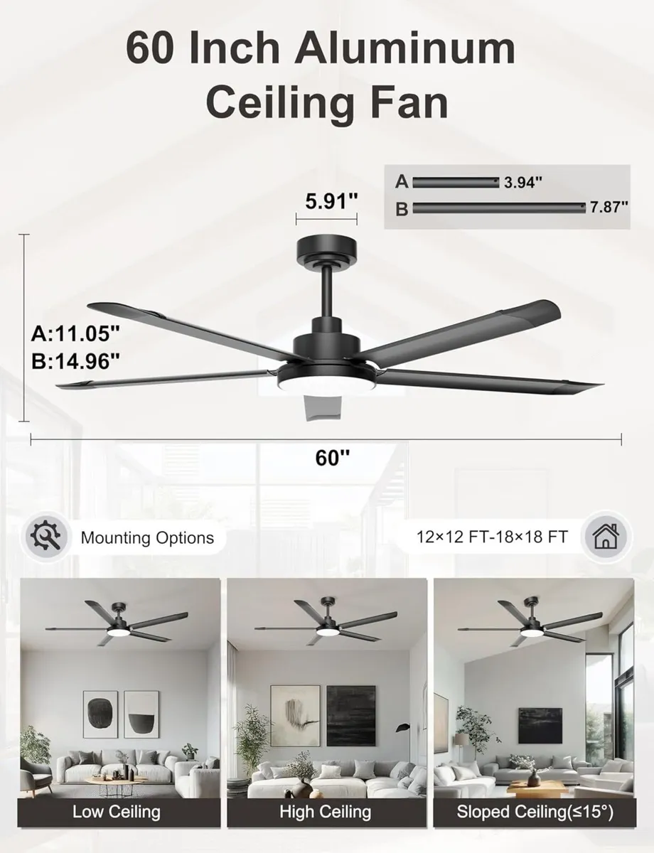Large Ceiling Fans with Lights Remote - Image 4