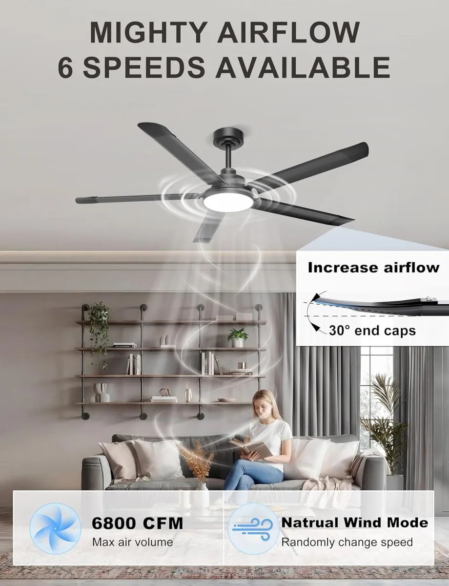 Large Ceiling Fans with Lights Remote - Image 2