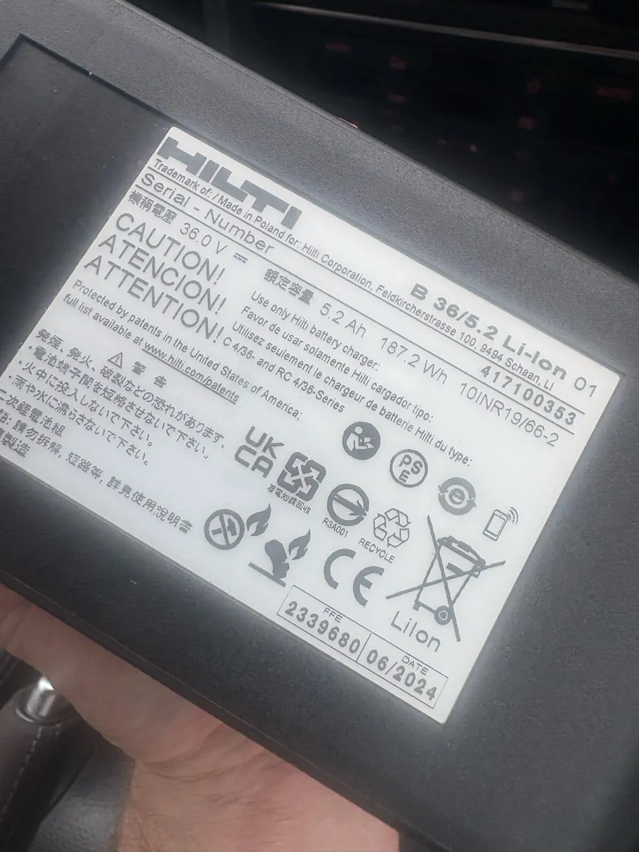 *PENDING* Hilti B36 5.2ah Battery Brand New - Image 2