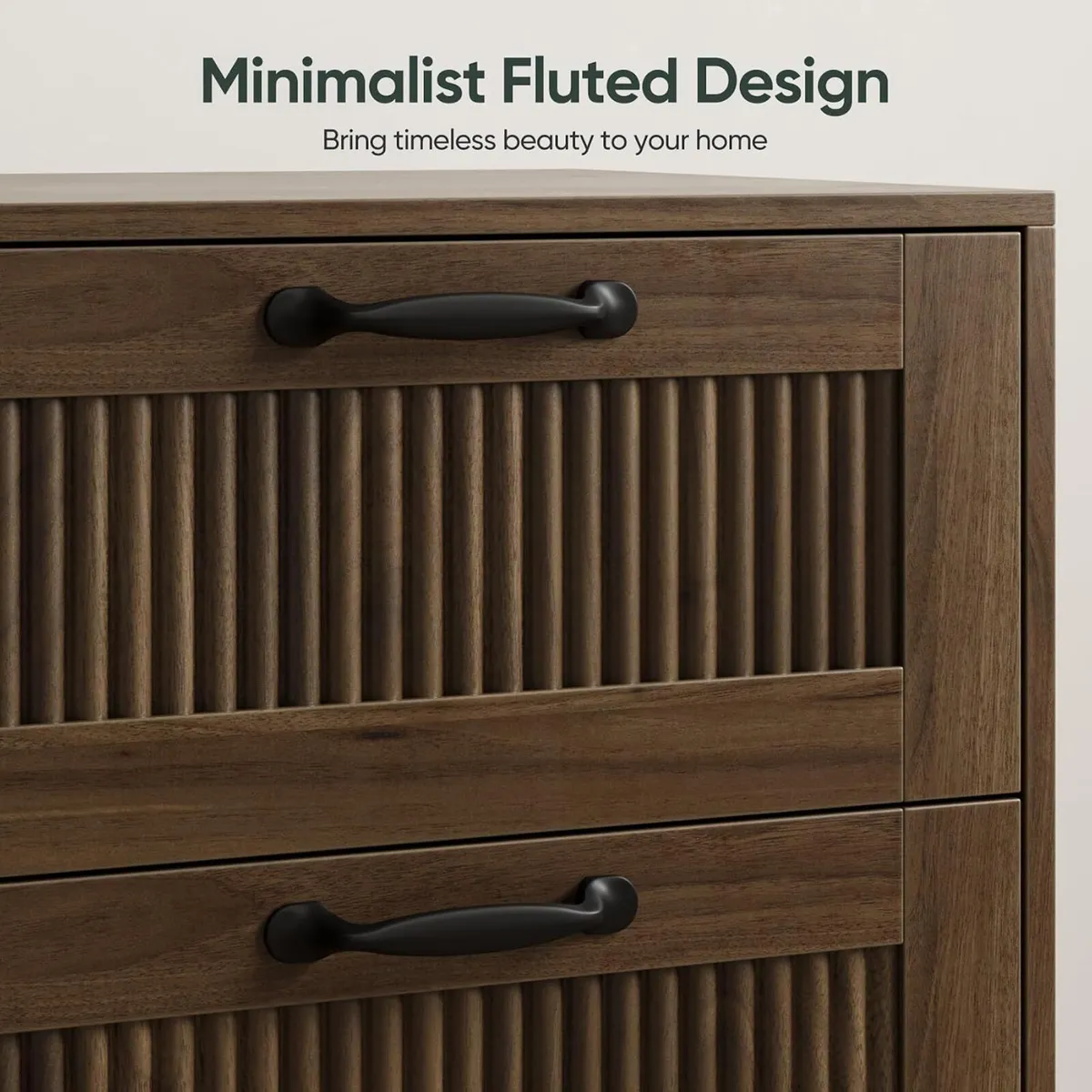Smart Fende Fluted Nightstand with 2 Drawers - Image 3