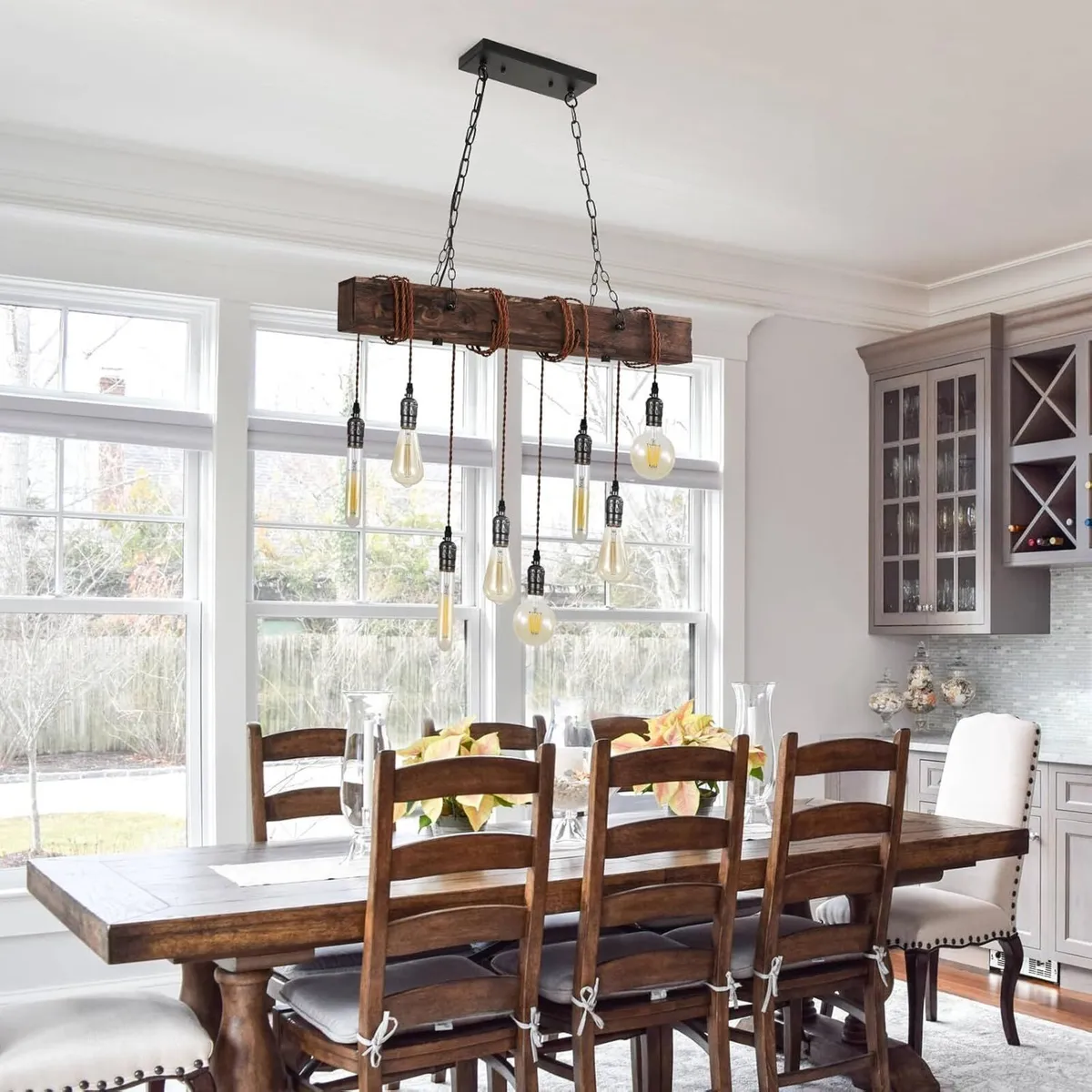 6-Lights Farmhouse Kitchen Island Pendant Light - Image 4