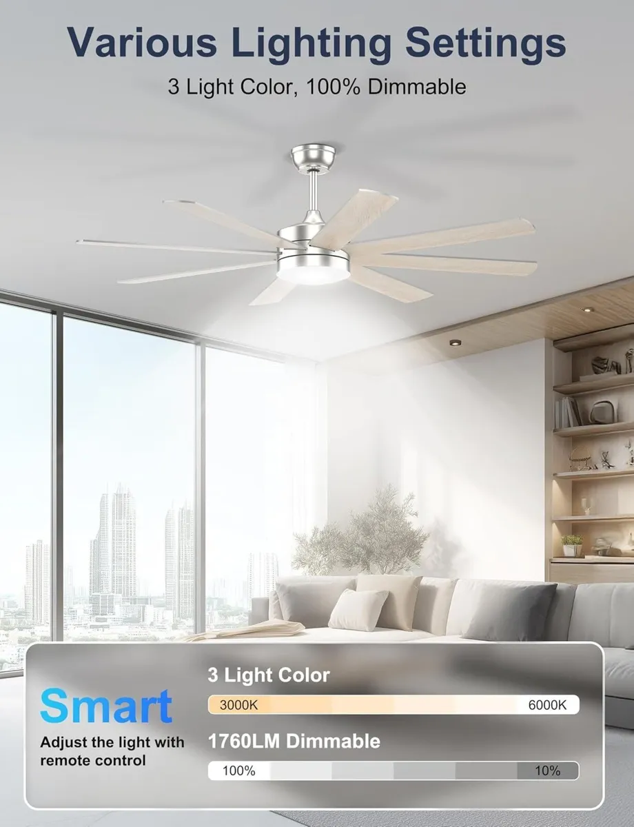 60'' Ceiling Fans with Lights - Image 3