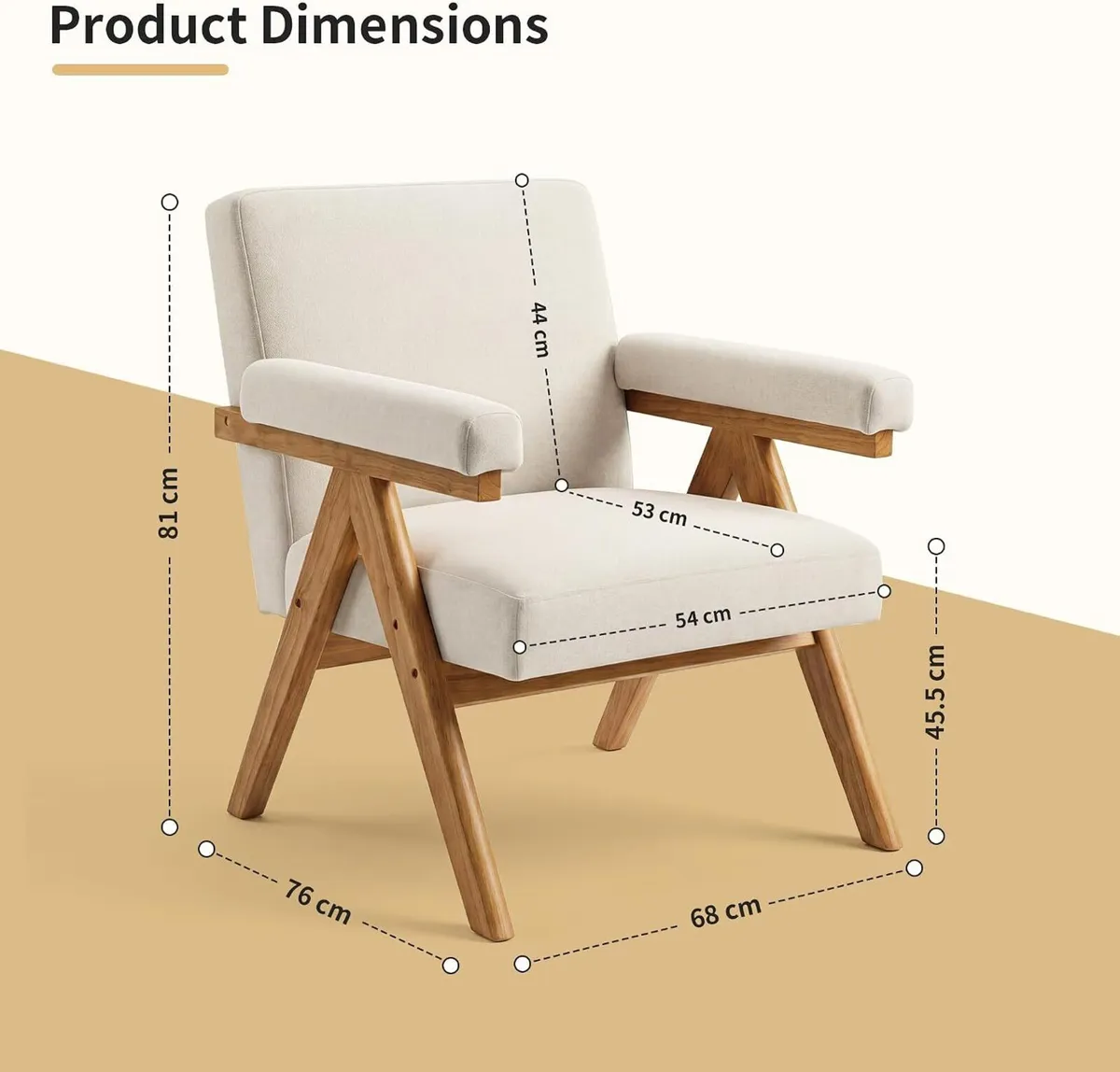 Modern Accent Armchair Upholstered Fabric Comfy - Image 2