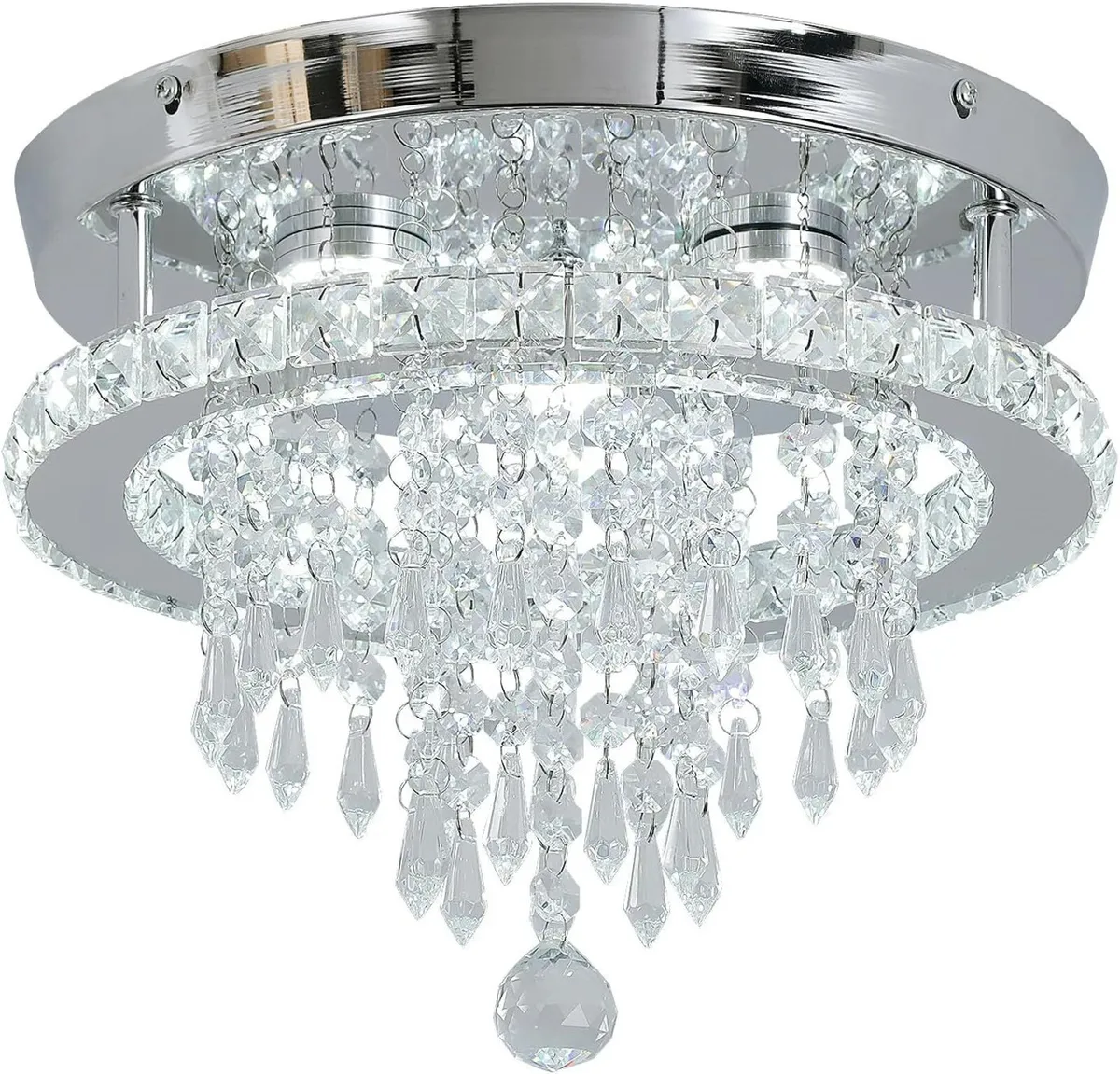 Modern Chrome Crystal Kitchen Ceiling Light 30CM - Image 1
