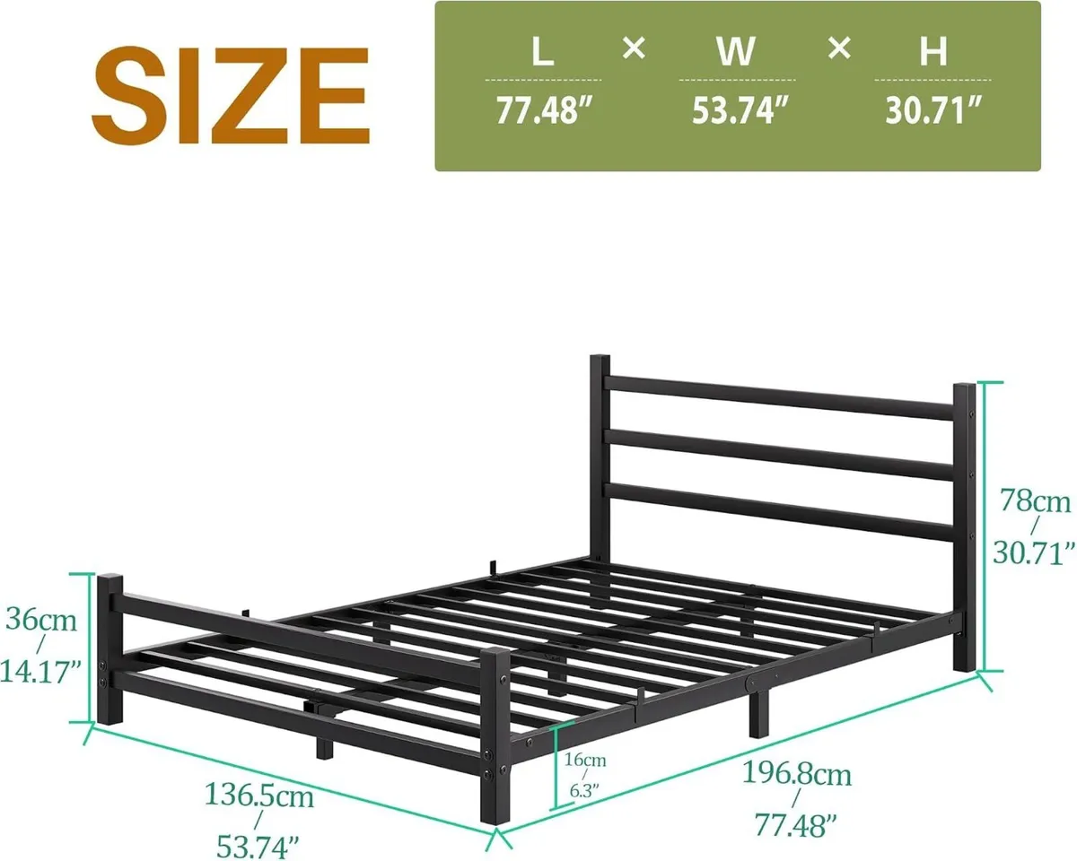 Bed Frame with Headboard Low - Image 2