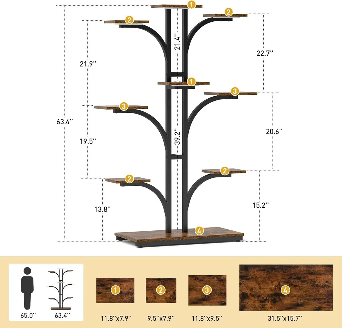 Plant Stand Indoor with Grow Lights - Image 2