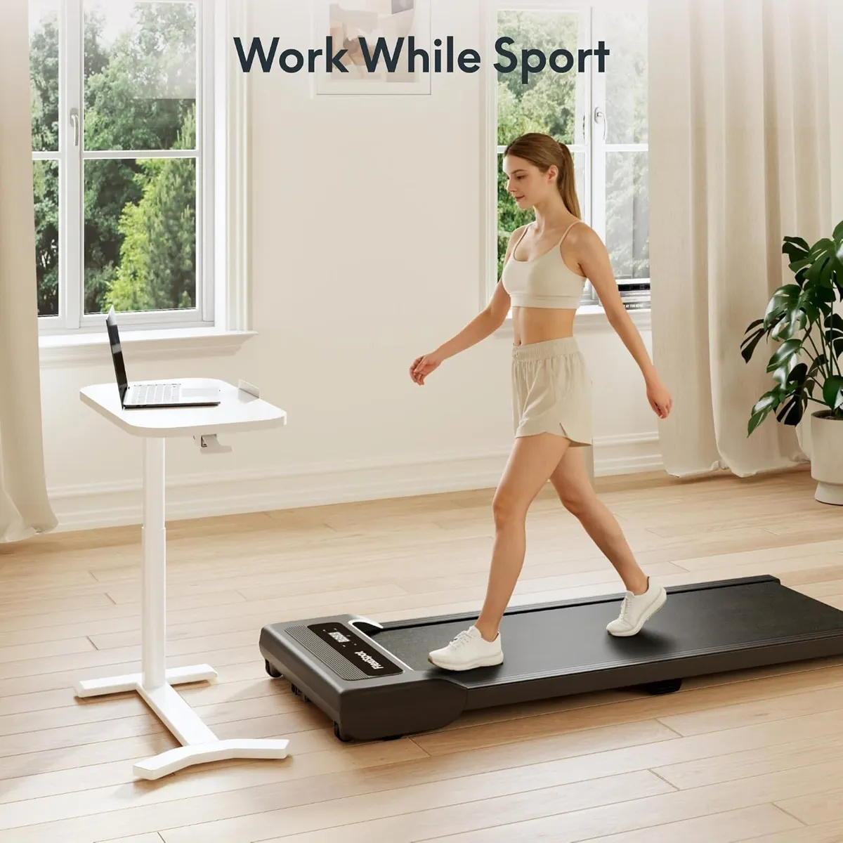 Overbed Table with Wheels Adjustable Height - Image 2
