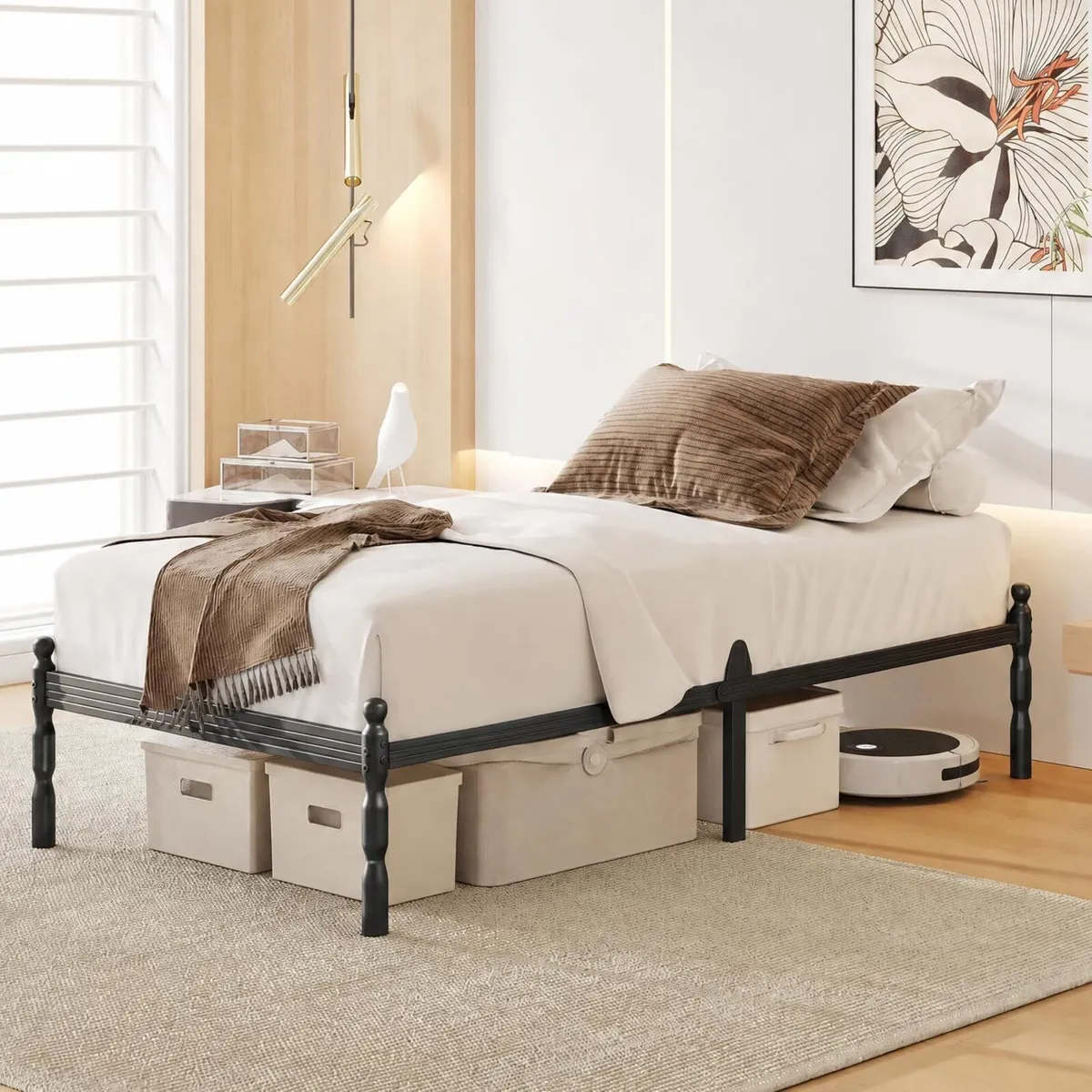 Bed Frames with Mattress Slide Stopper Vintage - Image 1