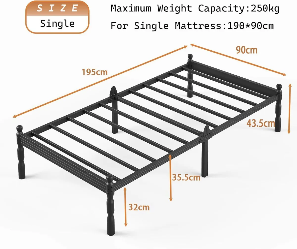 Bed Frames with Mattress Slide Stopper Vintage - Image 2