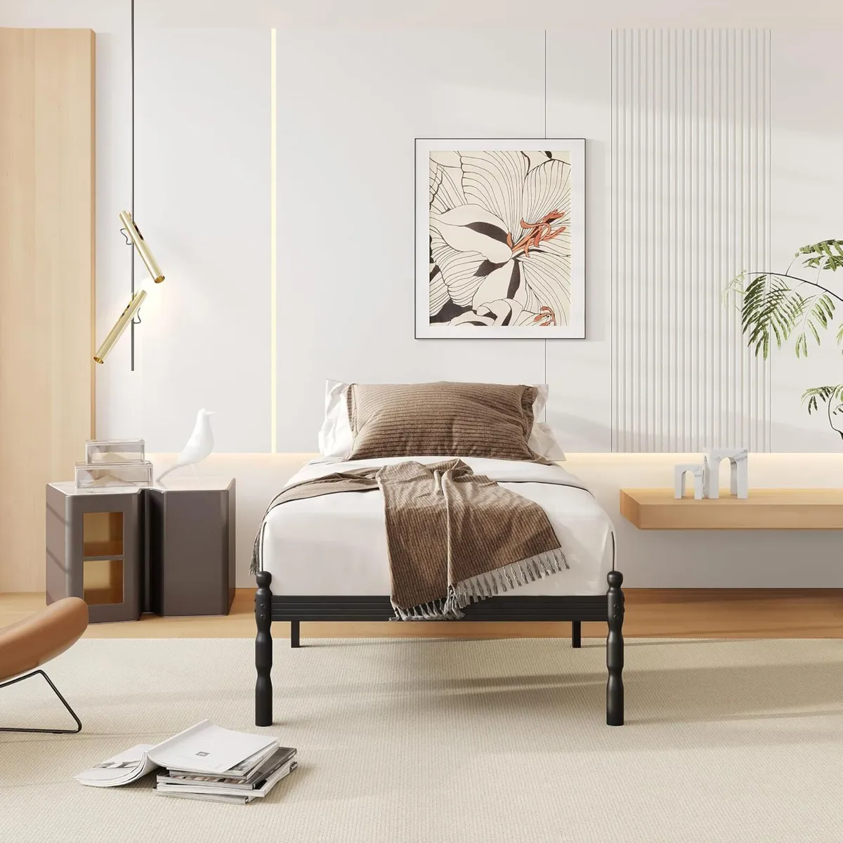 Bed Frames with Mattress Slide Stopper Vintage - Image 3