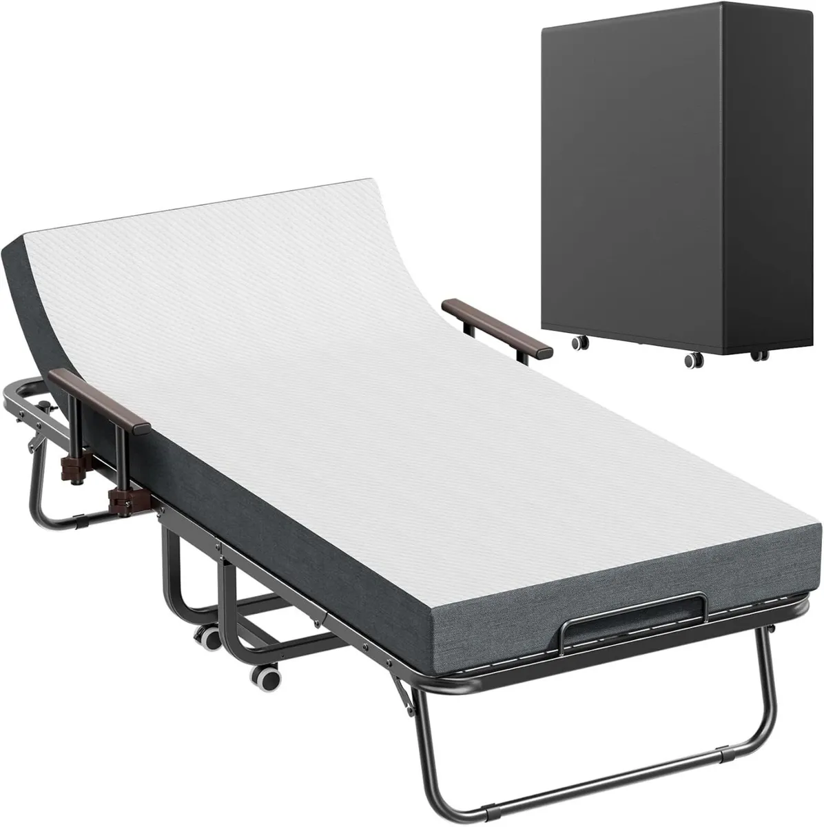 Folding Bed with 13CM Thick Mattress Adjustable - Image 1