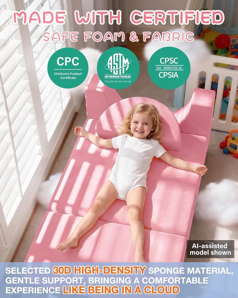 Kids Sofa Play Couch: Bed 15pcs Diy Nugget - Image 4