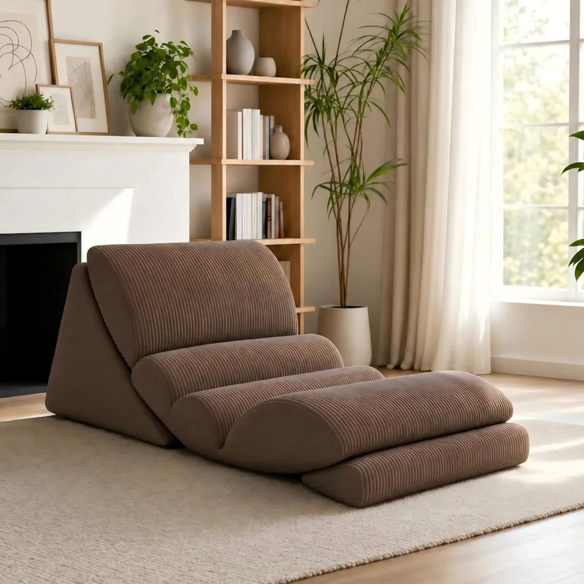 3-In-1 Floor Sofa High‑density Foam Bean Bag Chair - Image 1