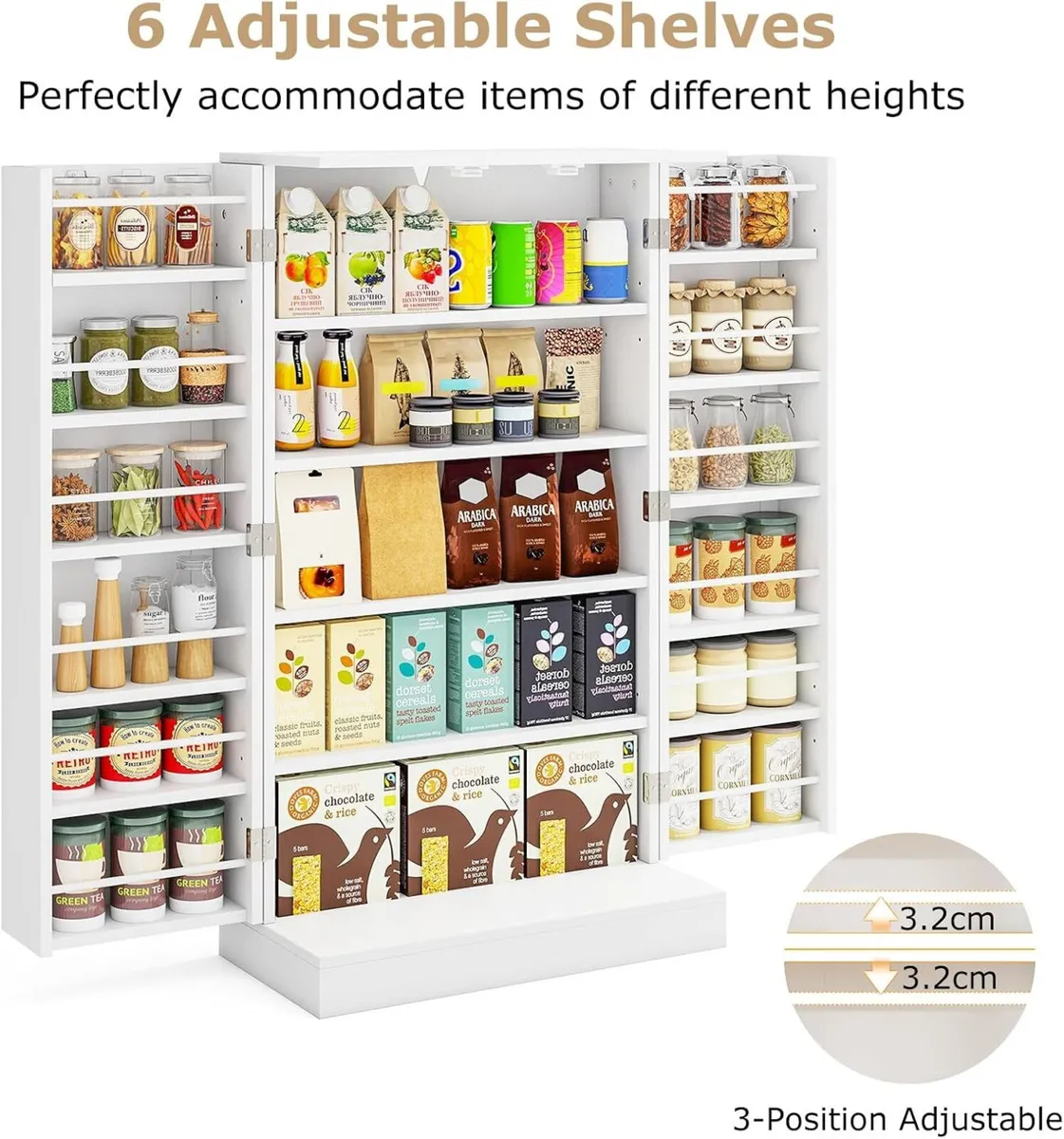 Tall Kitchen Cupboard Pantry Storage Cabinet - Image 4