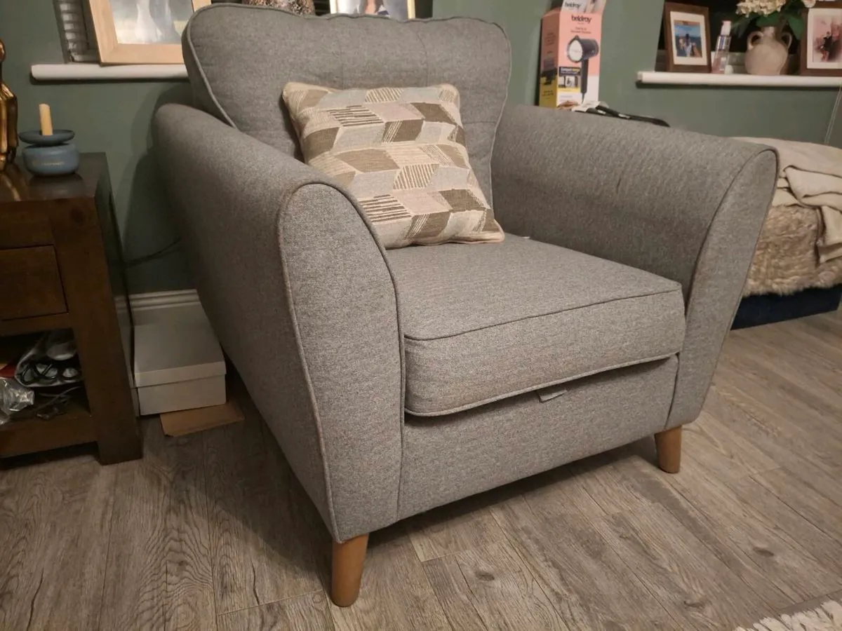Two grey armchairs - Image 1