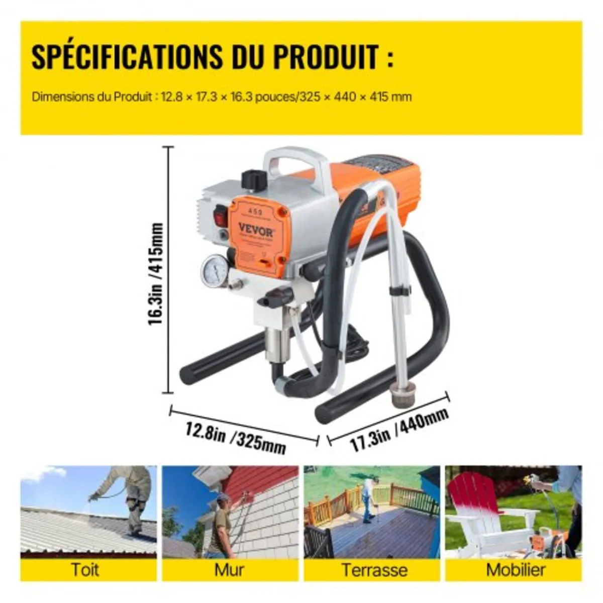 Pro Airless Wall Paint Sprayer, 1800W Electric Spr - Image 3