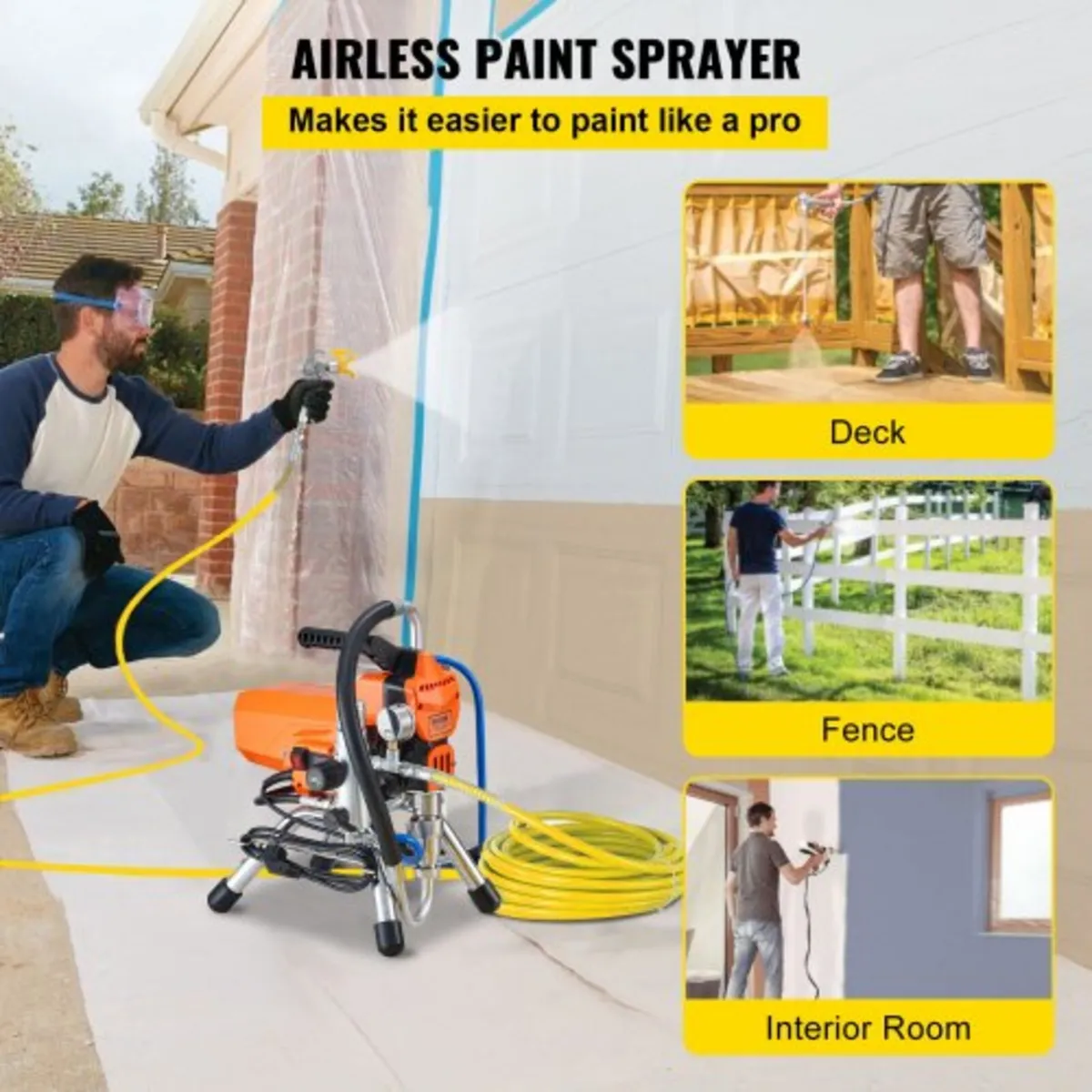 Pro Airless Wall Paint Sprayer, 1800W Electric Spr - Image 4
