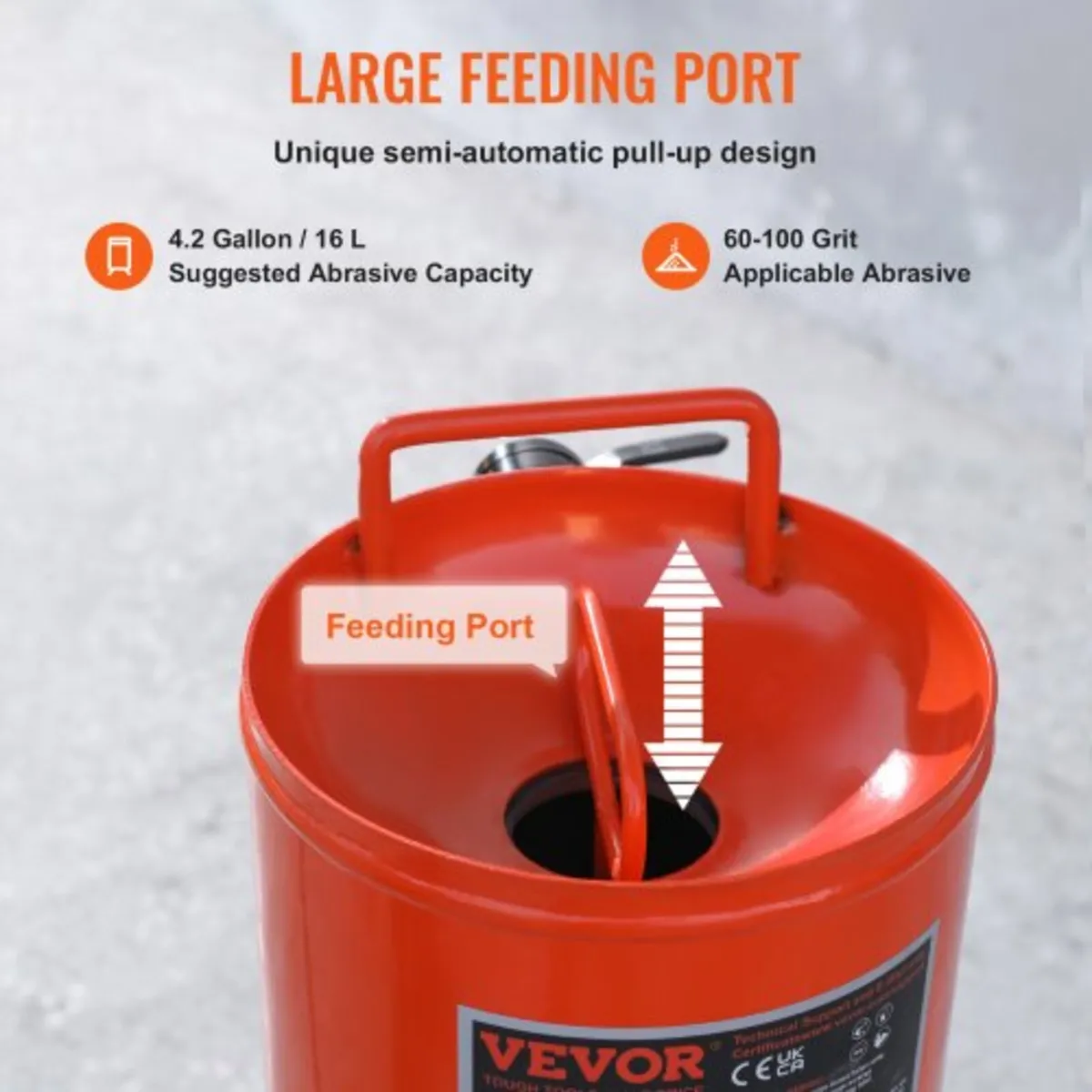 37.9 L Heavy-Duty Sand Blaster 60-110 PSI with 2 N - Image 3