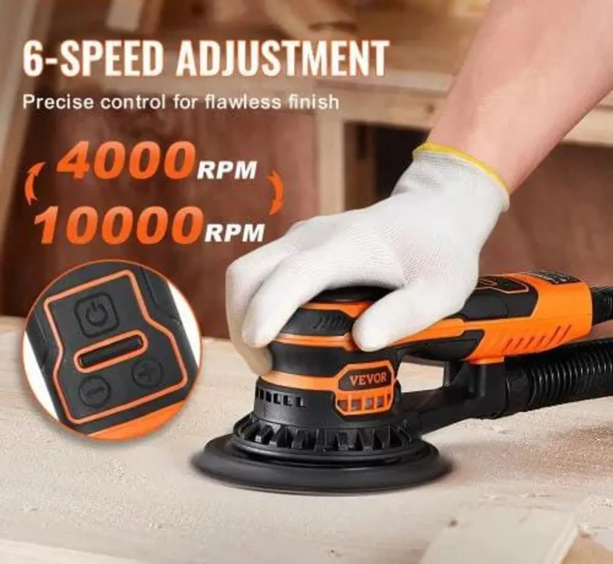 Random Orbital Sander 6-Inch, 350W Brushless Orbit - Image 2