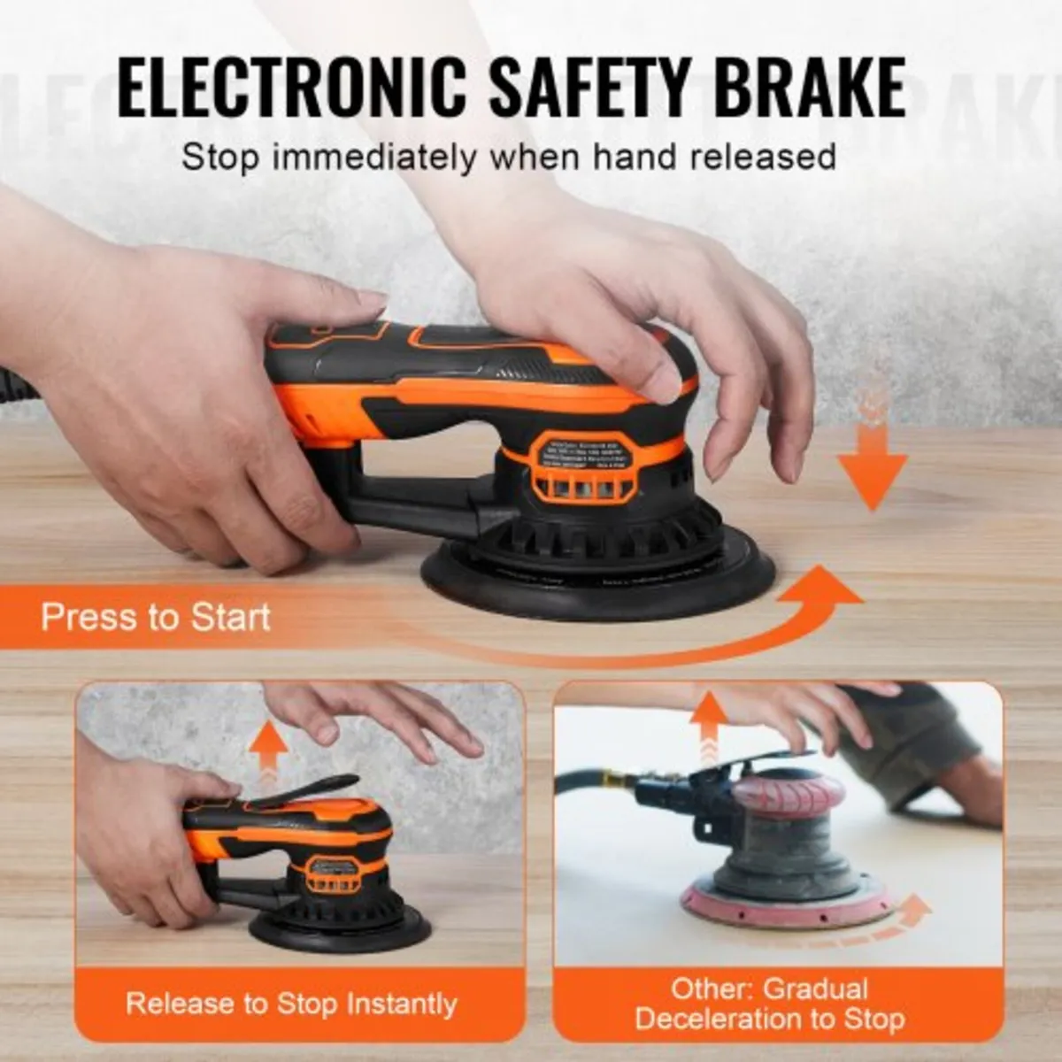 Random Orbital Sander 6-Inch, 350W Brushless Orbit - Image 3