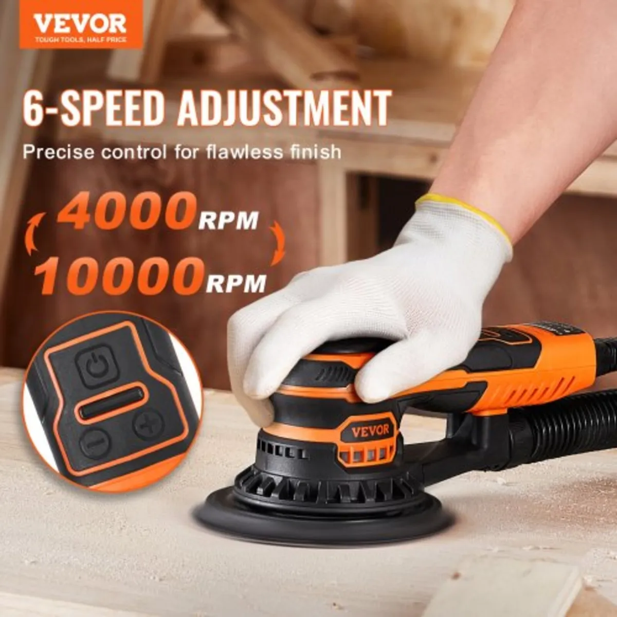 Random Orbital Sander 5 & 6-Inch, 350W Brushless O - Image 3