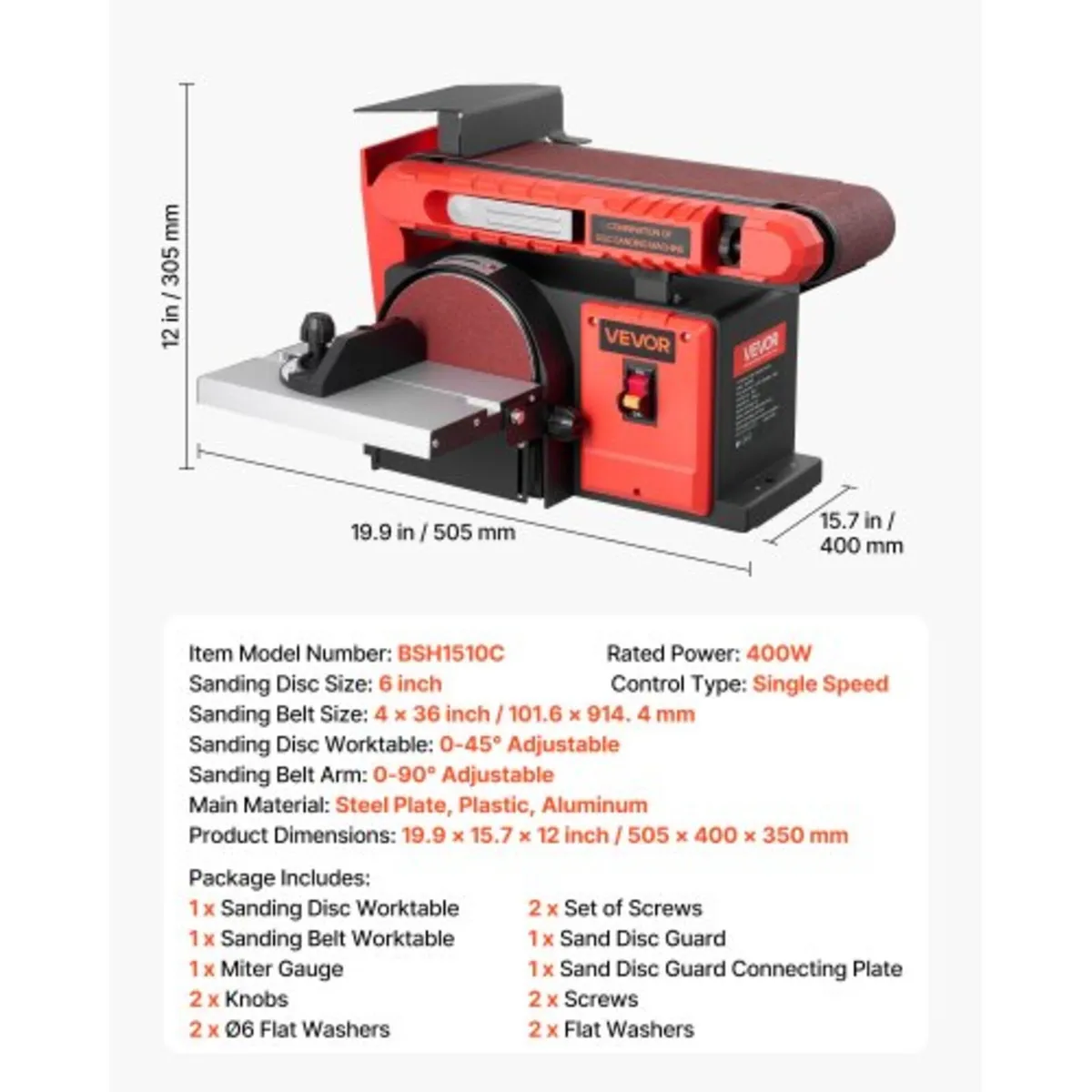 152.4mm Disc Sander & 101.6mm x 914.4mm Belt Sande - Image 2