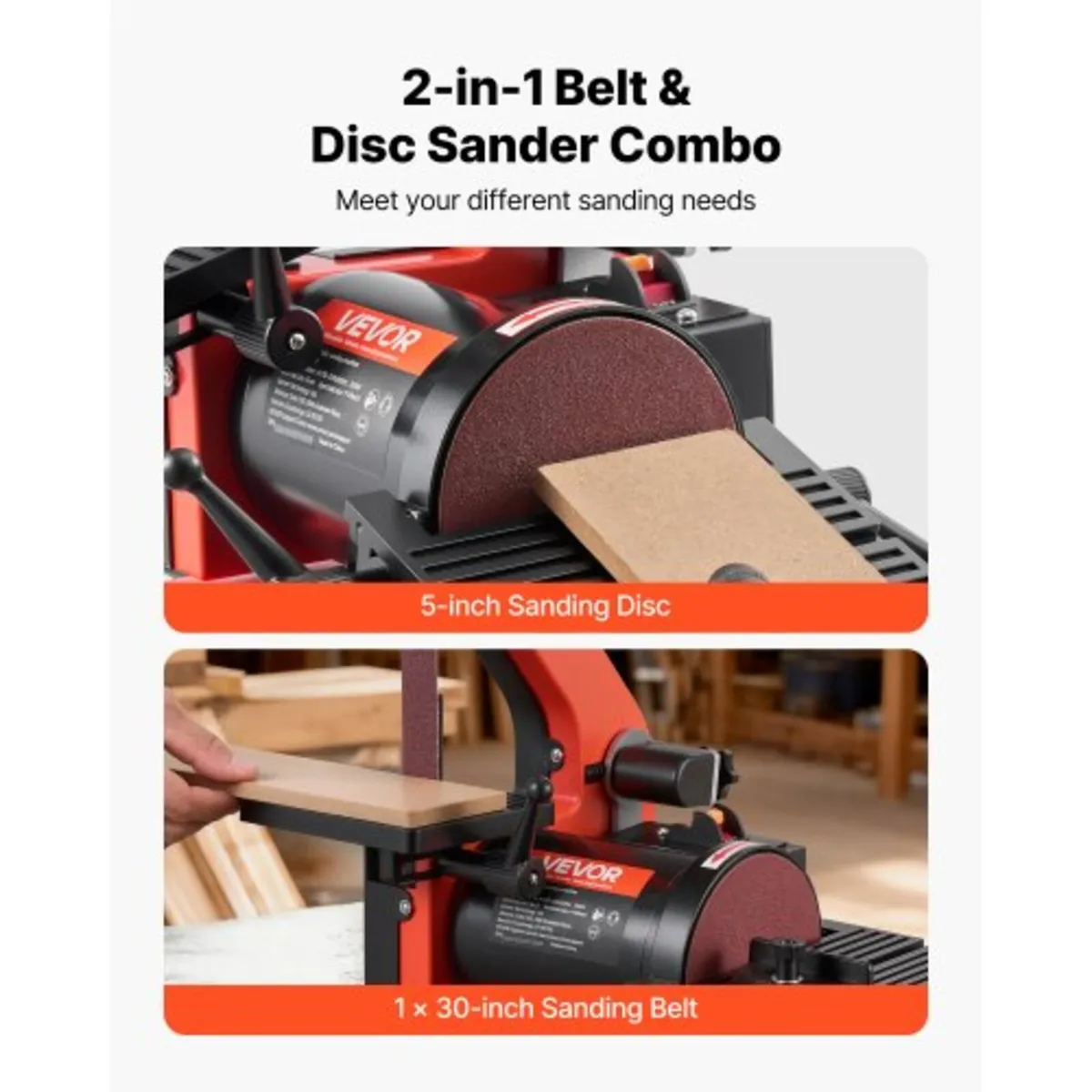 125mm Disc Sander & 25mm x 762mm Belt Sander, 250W - Image 3