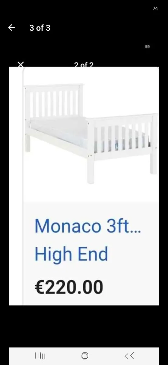 Single bed frame with free mattress - Image 3