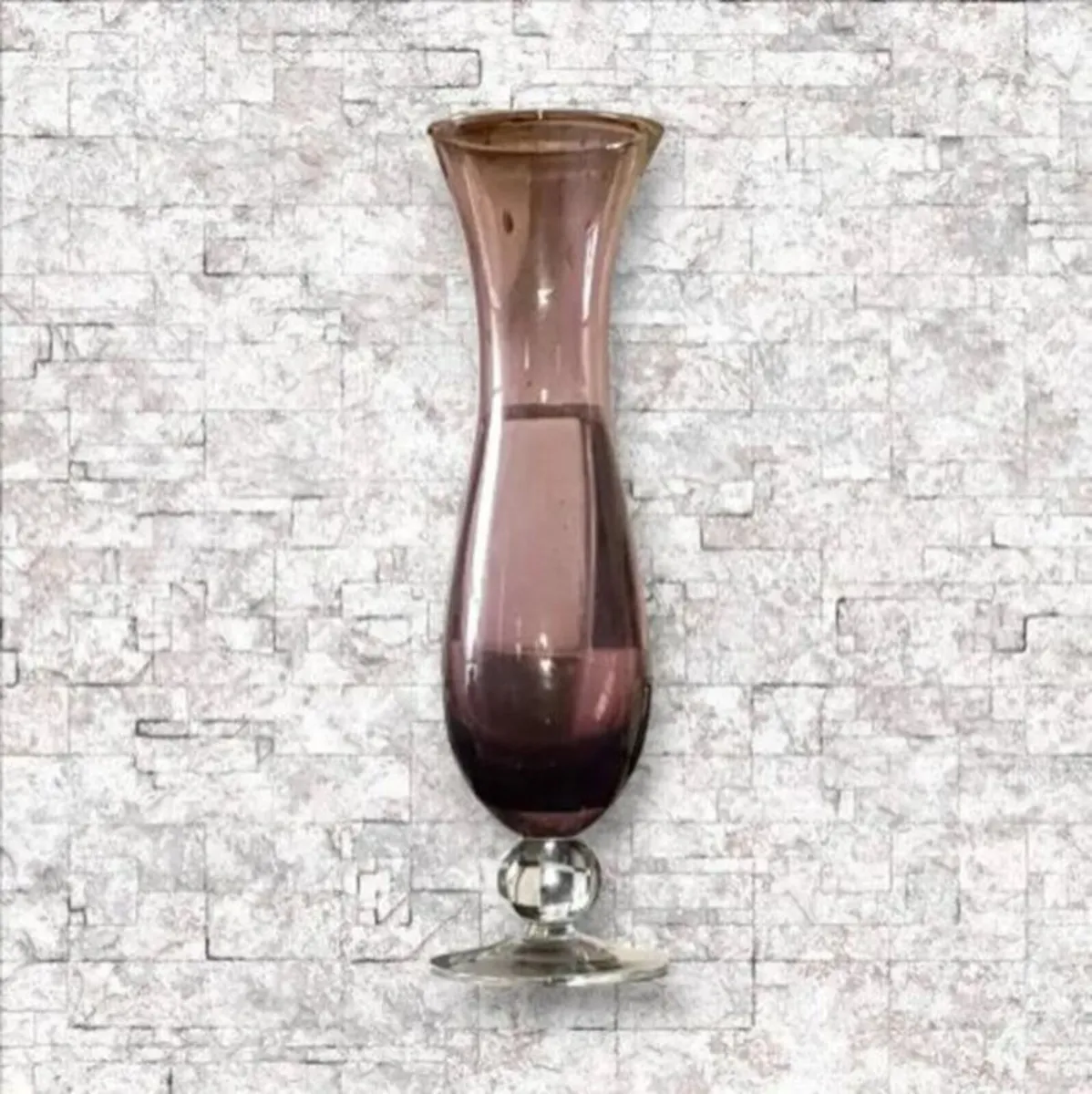 Vintage Harrods Amethyst Art Glass Vase - Image 4