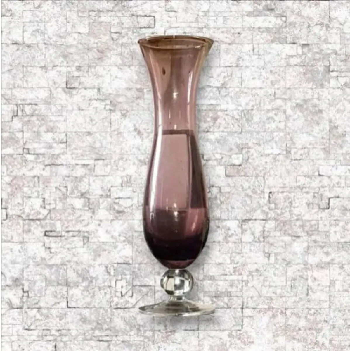 Vintage Harrods Amethyst Art Glass Vase - Image 3