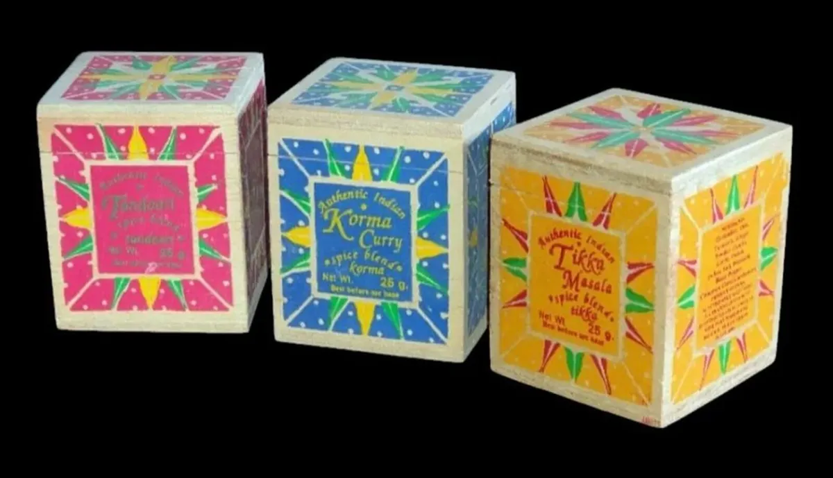 Trio Of Vintage Harrods Hand-Painted Spice Boxes - Image 4