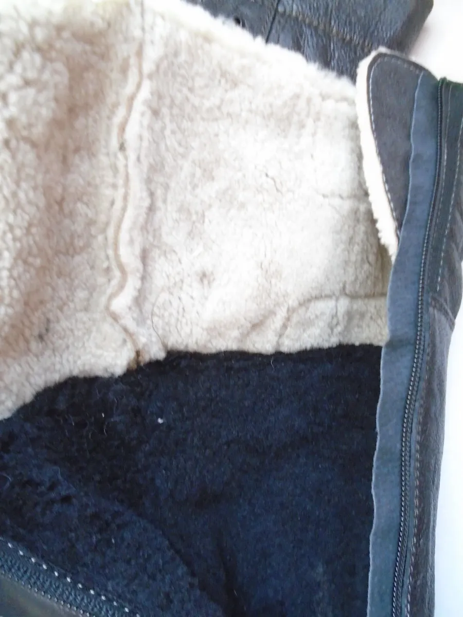 Ladies high boots, Sheepskin boots, Size 6 - Image 2