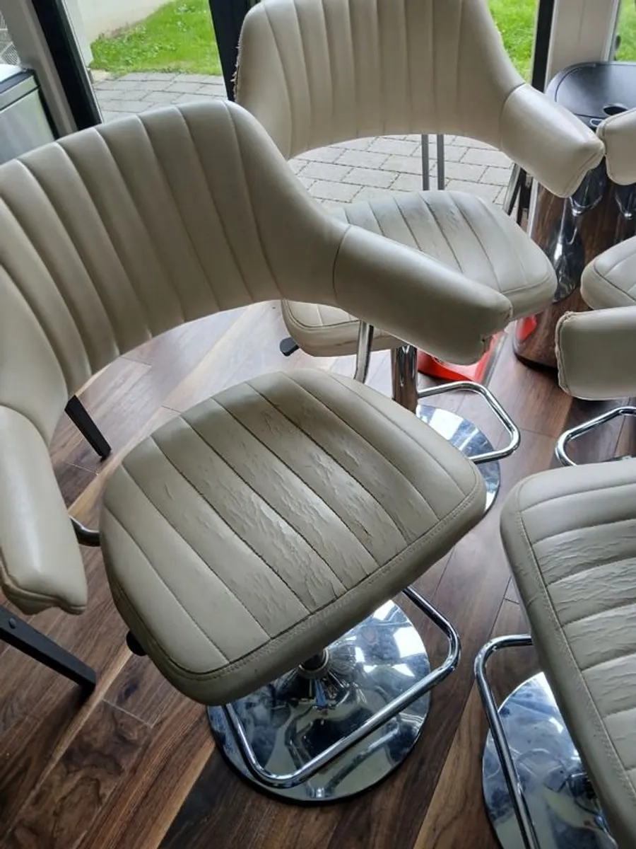 4 Cream leatherette barstools - PRICE REDUCED AGAIN! - Image 1