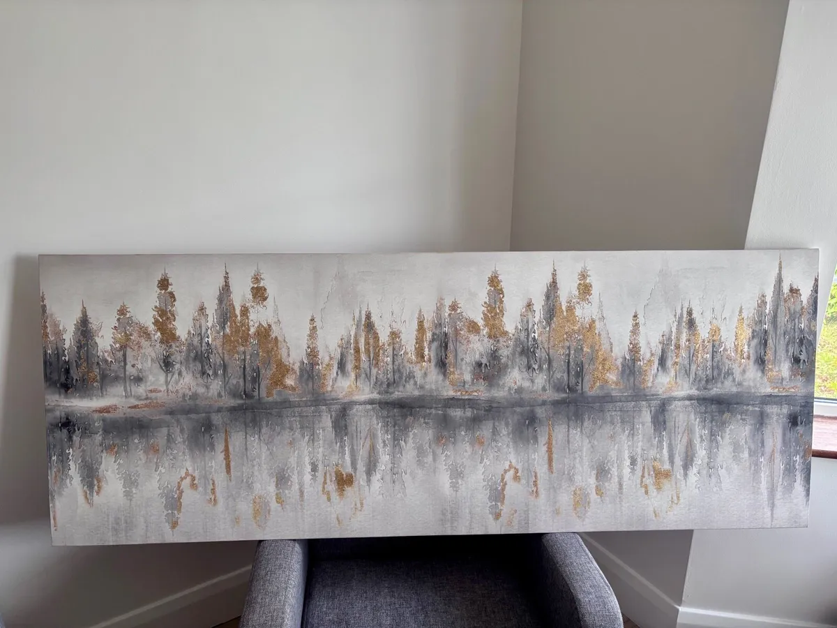 Large Grey & Gold Canvas Print - Image 2