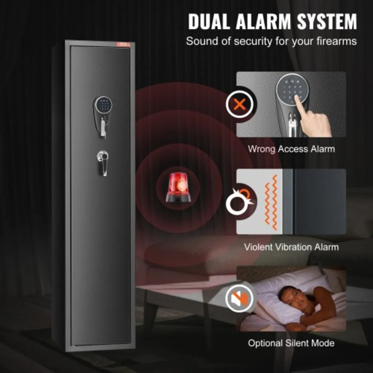 5 Rifles Gun Safe, Rifle Safe with Fingerprint & D - Image 2