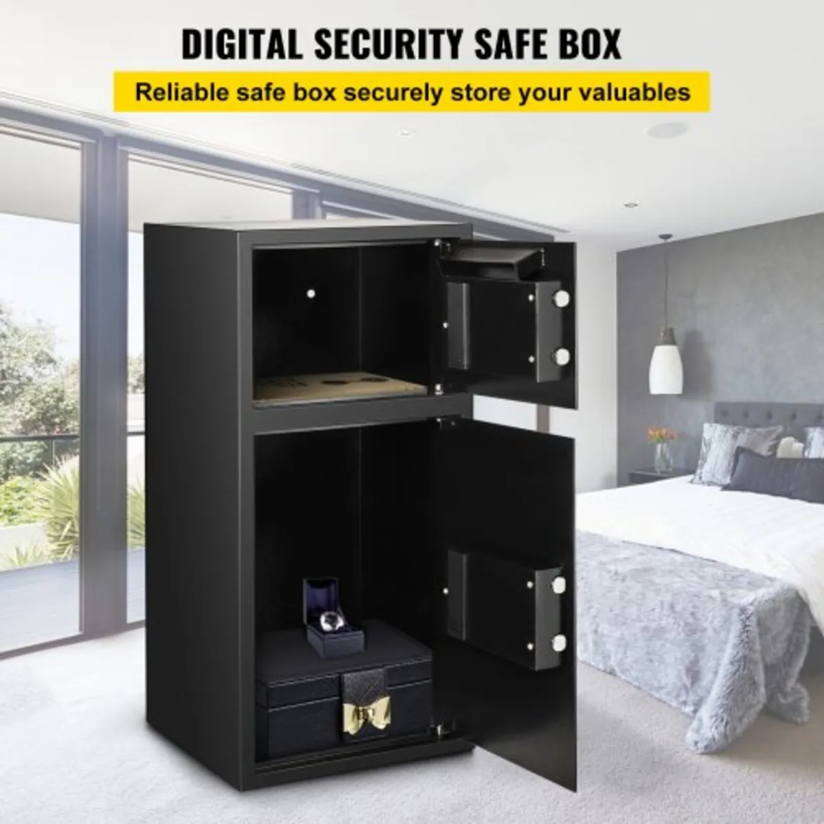 74 L Digital Double Door Safe Depository Box Gun S - Image 4