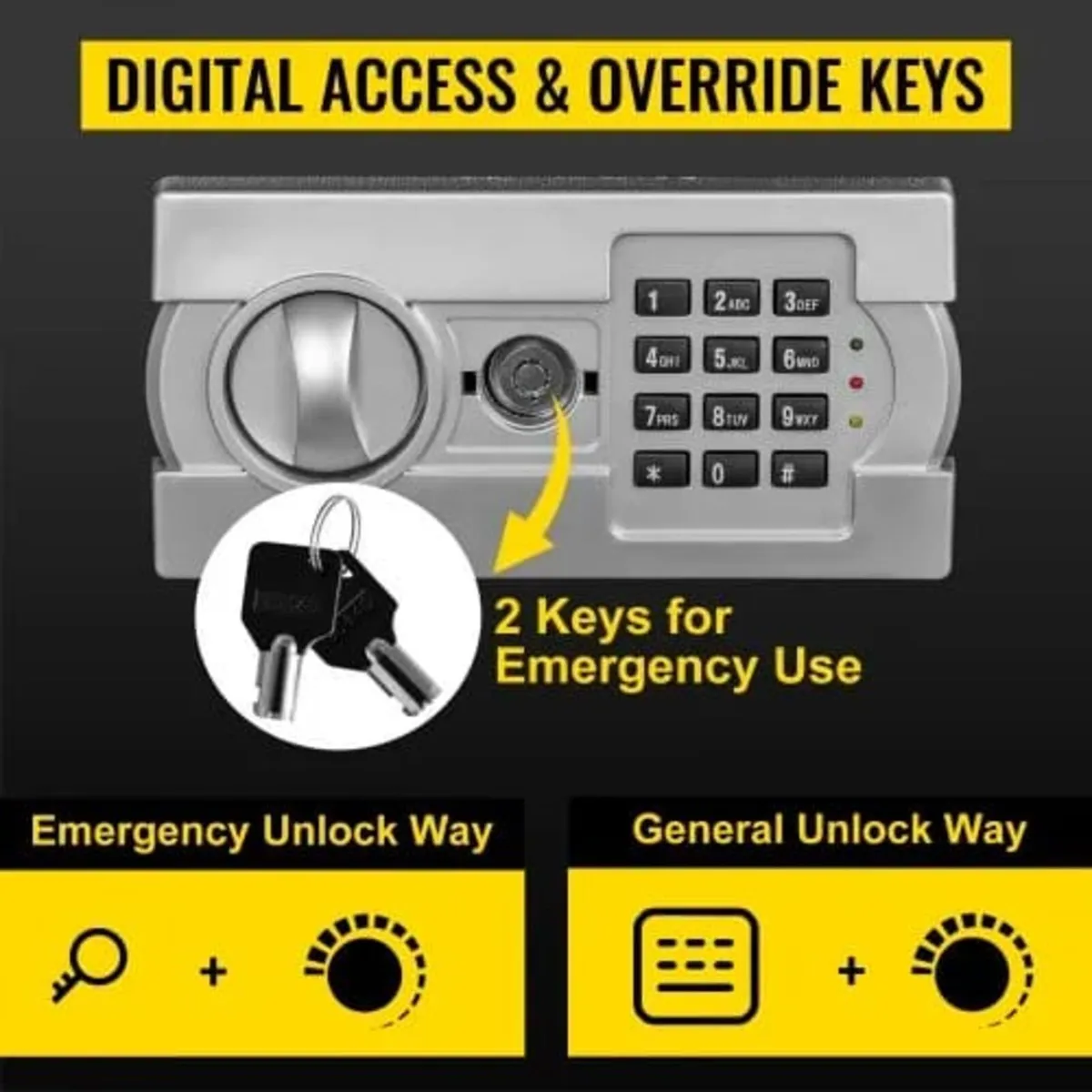 Digital Depository Safe 48 L Electronic Code Lock, - Image 4