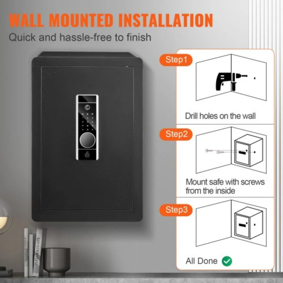 Safe, 62 L Home Safe, Steel Security Safe with Fin - Image 4