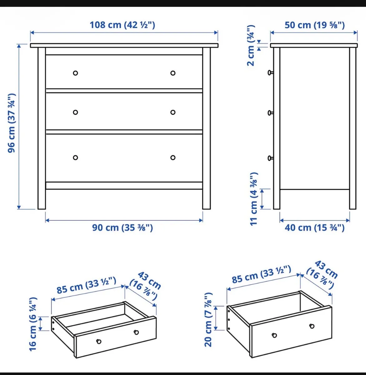 IKEA Hemnes Chest of Drawers - Image 2