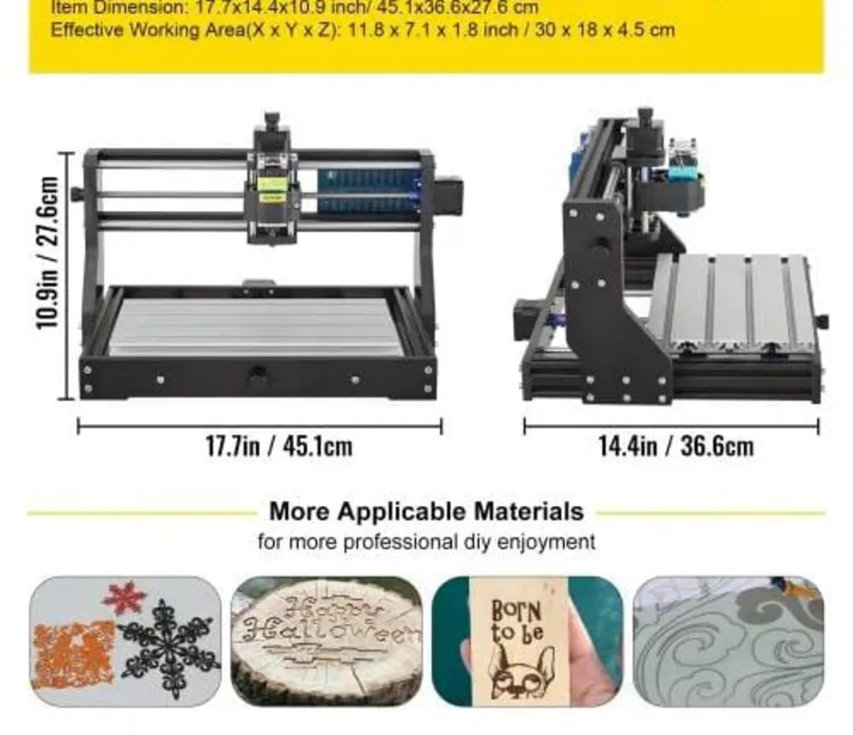 CNC 3018 Pro 500mw 300×180×45mm CNC Machine GRBL C - Image 4
