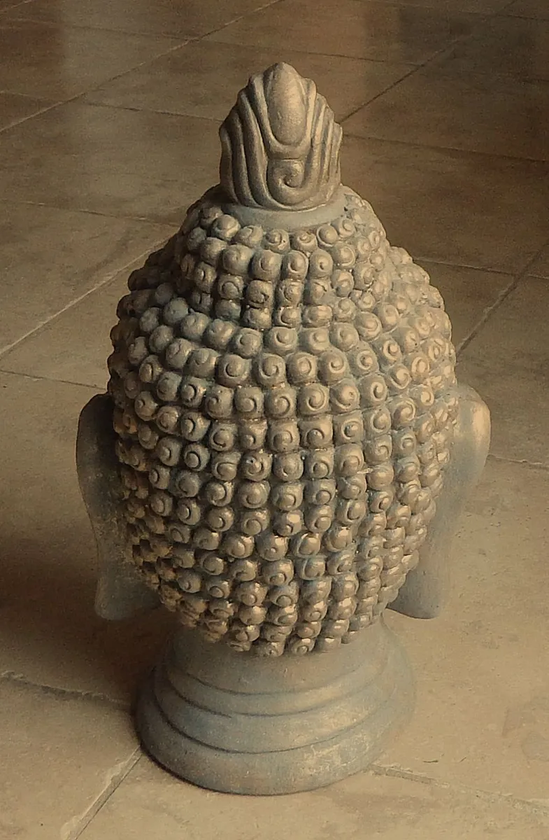 Large Brushed Bronze Effect Buddha Head - Image 3