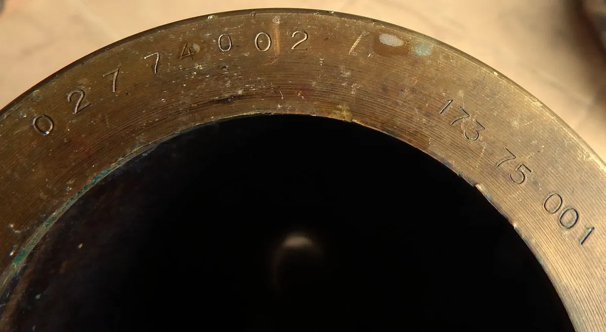 2 Large Vintage 120mm Brass Artillery Shells - Image 4