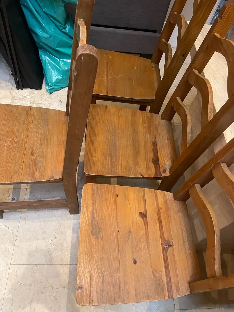 4 x Lovely Sturdy Wooden Kitchen Dining Chairs - Image 2