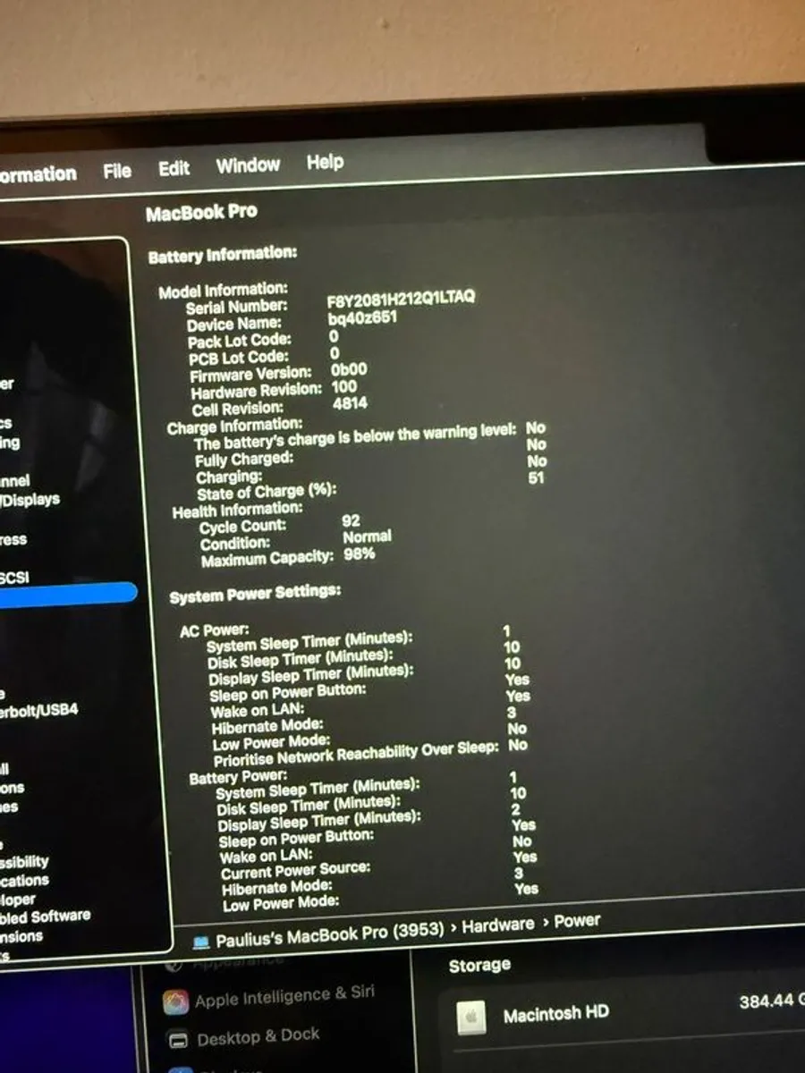 MacBook M1 Pro 98% battery health - Image 3